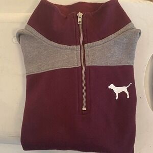 ⭐️PINK Maroon Pullover 1/4 Zip Sweatshirt XS
